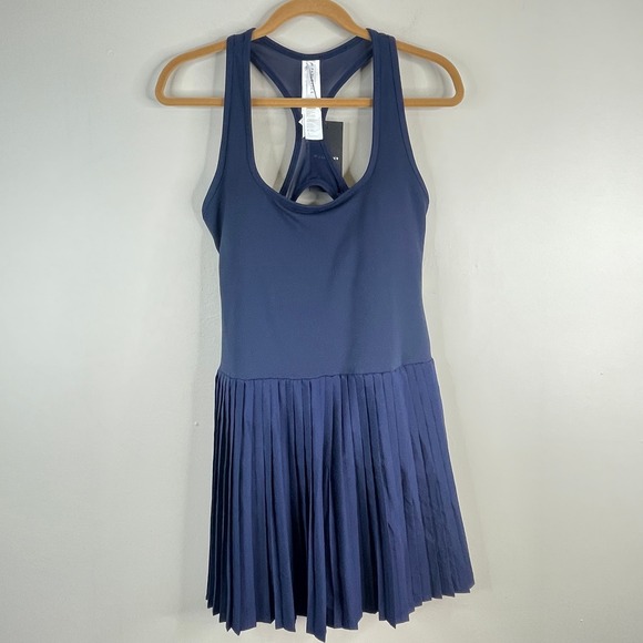 Fabletics Dresses & Skirts - Fabletics Dress Womens Large Blue Pleated Tennis Racerback Tank Athleisure‎ NWT